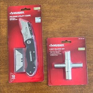 Husky 21113 Folding Sure-Grip Lock Back Utility & 4-Way Sillcock Key